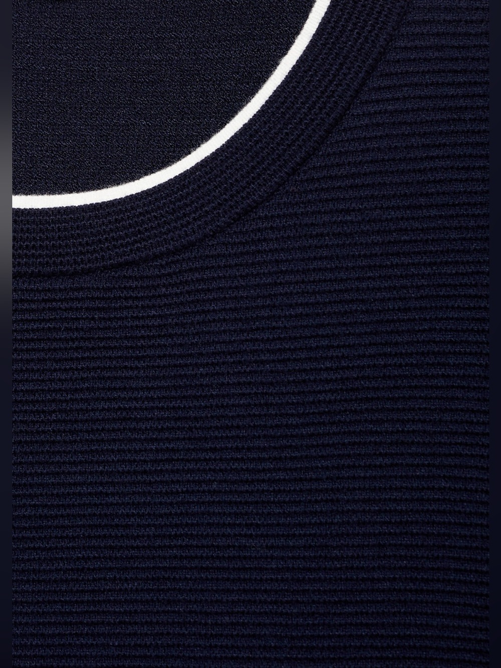 Mango Navy Short Sleeve Sweater Top Contrast Trim Size M NWT - Picture 3 of 16